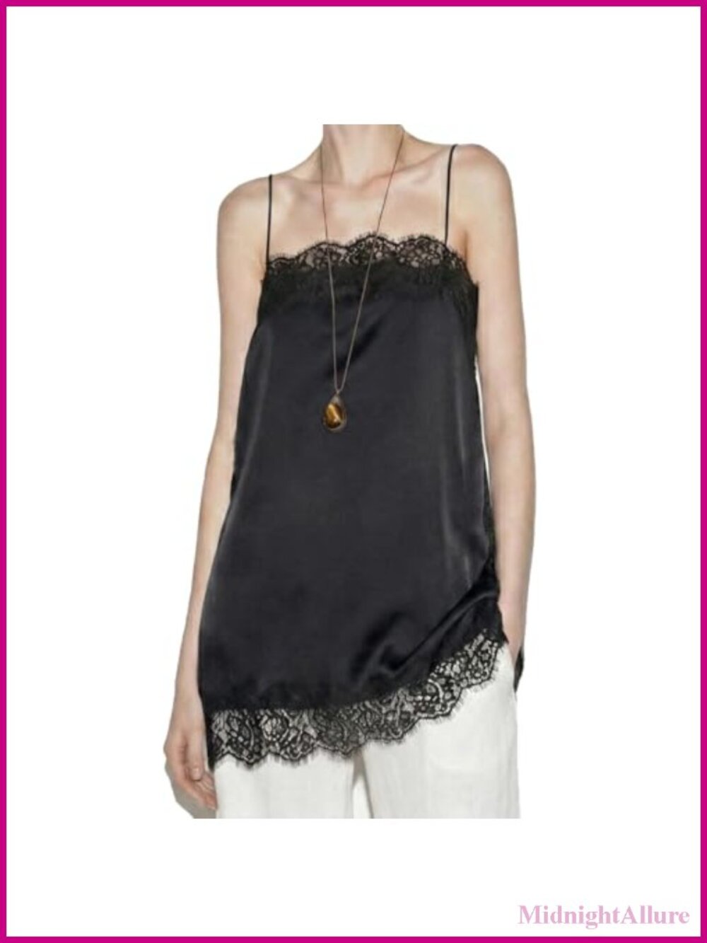 Y2K Lace Camisole Sleeveless Square Neck Tank Top with Adjustable Straps